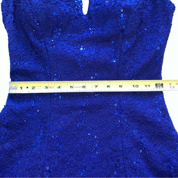 Morgan & Co. royal blue lace skater dress Size 5/6 - Picture 6 of 9